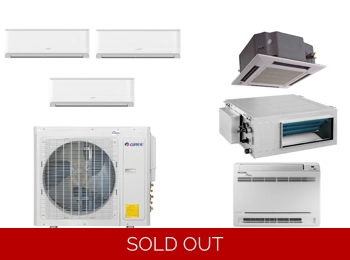 3 Zone 21 SEER2 |-21F, 11.8 EER, 9 HSPF, E-Star| Gree Tri Zone Ductless Mini Split Heat Pump AC